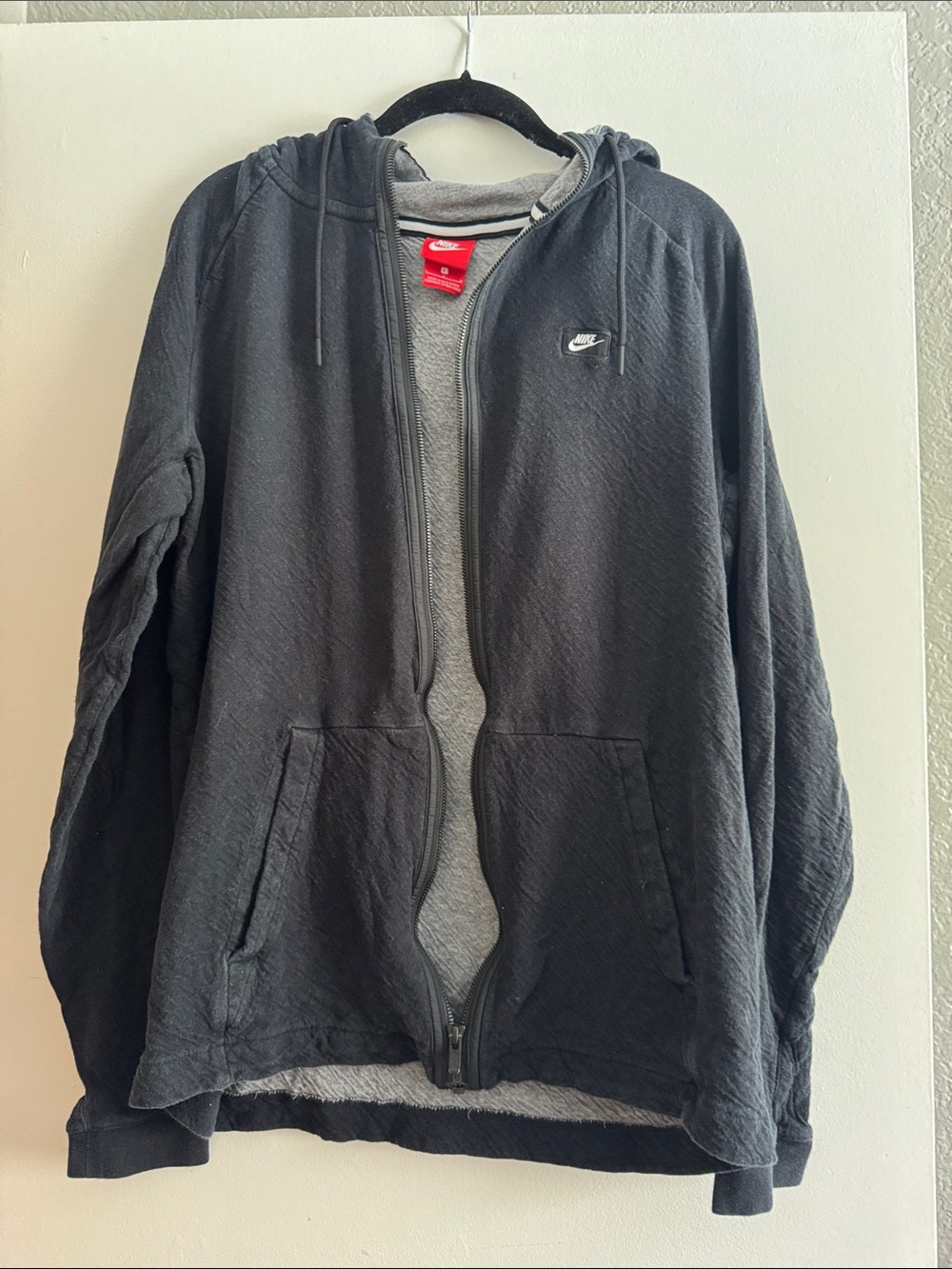 Nike Black Zip-Up Hooded Sweatshirt